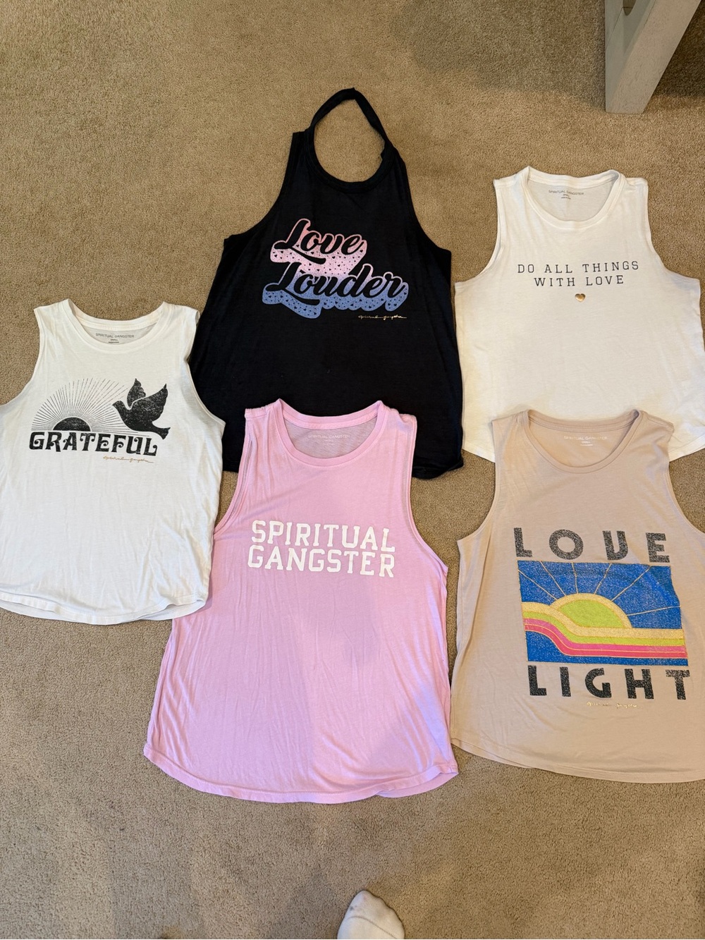Spiritual Gangster Tank Tops lots of 5 total - Picture 2 of 6